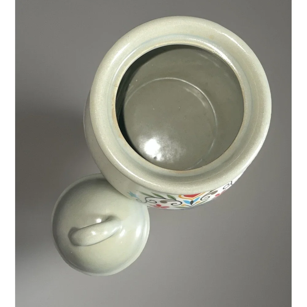 VTG Harker Provencal Wreath French Country Rooster Sugar Bowl Stoneware‎